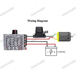 7-70V 30A PWM DC Motor Speed Controller Switch with 30 Amp Fuse Robotics Bangladesh