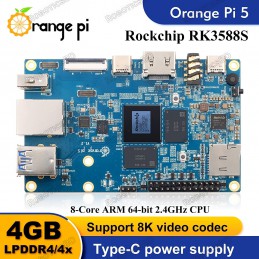 Orange Pi 5 4G with 5V 4A Adapter Robotics Bangladesh