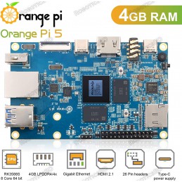 Orange Pi 5 4G with 5V 4A Adapter Robotics Bangladesh