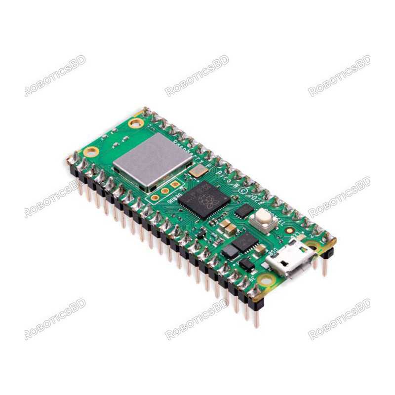 Raspberry Pi Pico W with Soldered Headers Robotics Bangladesh Raspberry Pi Pico W with Soldered Headers Robotics Bangladesh