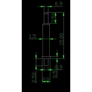 15mm Spring Loaded Through Hole Inline Pogo Pin Header 2.