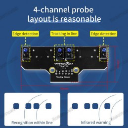 Yahboom 4 Channel Infrared Line Following Tracking Sensor Module Robotics Bangladesh