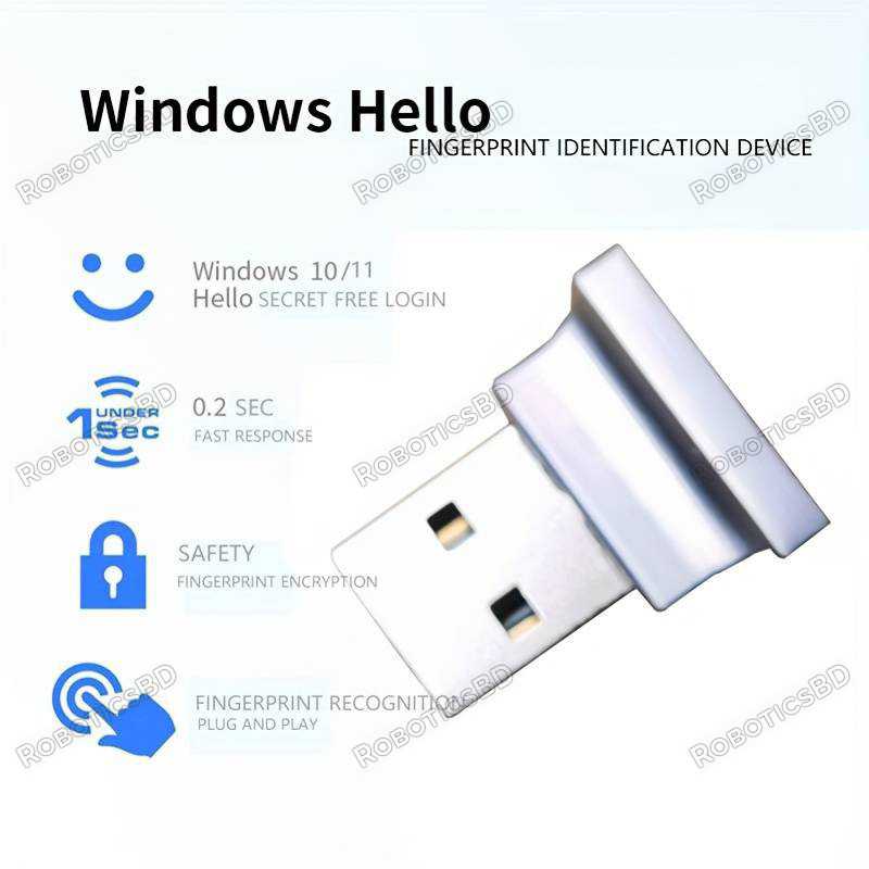 USB Fingerprint Reader for Windows 10 Hello Biometric Scanner for PC Robotics Bangladesh USB Fingerprint Reader for Windows 10 Hello Biometric Scanner for PC Robotics Bangladesh