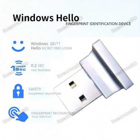 USB Fingerprint Reader for Windows 10 Hello Biometric Scanner for PC Robotics Bangladesh