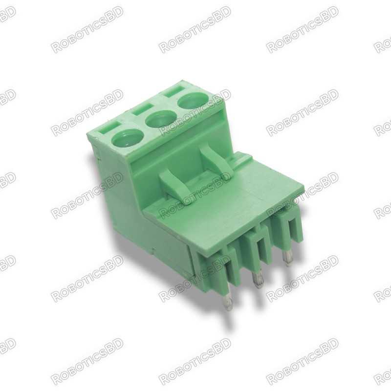 Plug In Type Screw Terminal Connector 3 Pin 5.08mm Pitch Set M+F Right Angle Male Connector Robotics Bangladesh Plug In Type Screw Terminal Connector 3 Pin 5.08mm Pitch Set M+F Right Angle Male Connector Robotics Bangladesh
