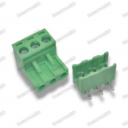Plug In Type Screw Terminal Connector 3 Pin 5.08mm Pitch Set M+F Right Angle Male Connector Robotics Bangladesh