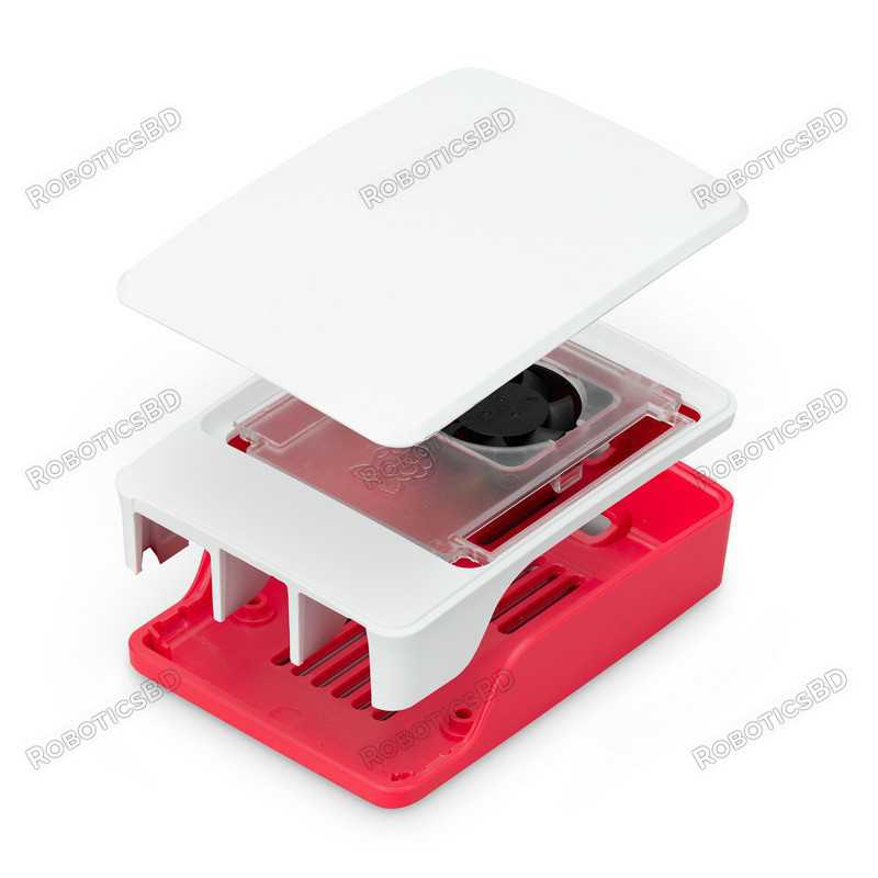 Raspberry Pi 5 Case - Red-White Robotics Bangladesh Raspberry Pi 5 Case - Red-White Robotics Bangladesh