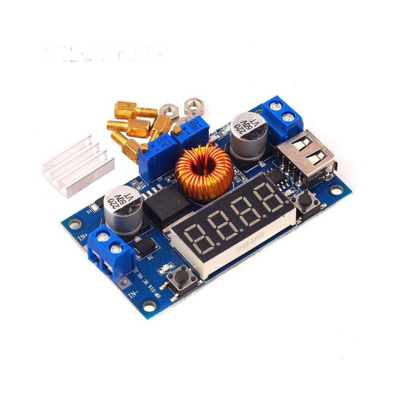 1.2-34V 5A Dc-dc Step-down CC/CV Xl4015 Battery Charger Led Driver With Volt, Amp & Power Meter Robotics Bangladesh