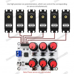 Hiwonder 6 Channel Digital Servo Tester with Over-Current Protection Robotics Bangladesh