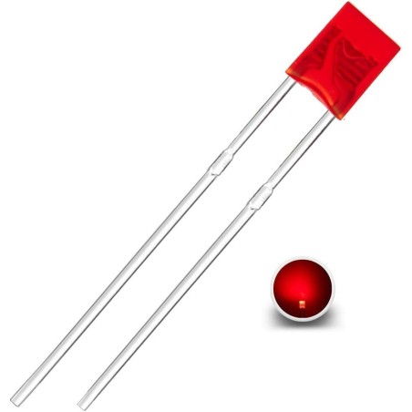 Red LED rectangular 2x5x7mm Robotics Bangladesh