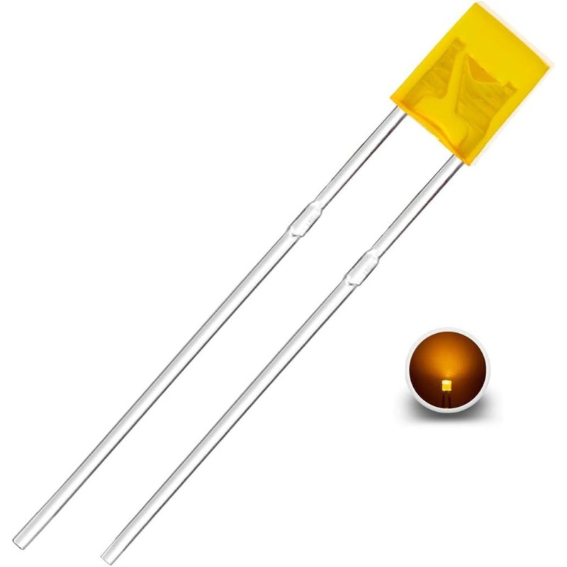 Yellow LED rectangular 2x5x7mm Robotics Bangladesh