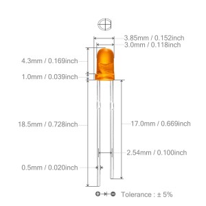 5 mm Orange LED Robotics Bangladesh