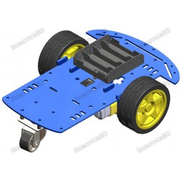 2WD Robotics Blue Chassis With Motors Wheels Robotics Bangladesh