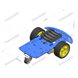 2WD Robotics Blue Chassis With Motors Wheels Robotics Bangladesh