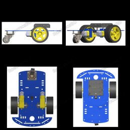 2WD Robotics Blue Chassis With Motors Wheels Robotics Bangladesh