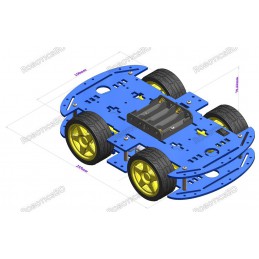 4WD Robotics Blue Chassis With Motors & Wheels Robotics Bangladesh
