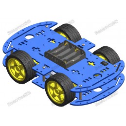 4WD Robotics Blue Chassis With Motors & Wheels Robotics Bangladesh
