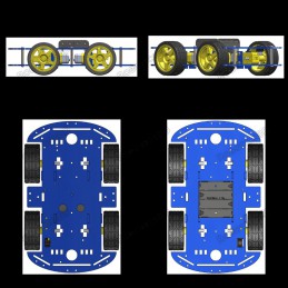4WD Robotics Blue Chassis With Motors & Wheels Robotics Bangladesh