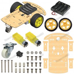 2WD Robotics Wooden Chassis With Motors & Wheels Robotics Bangladesh