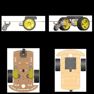 2WD Robotics Wooden Chassis With Motors & Wheels Robotics Bangladesh