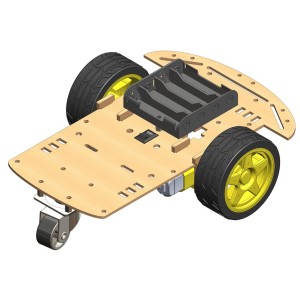 2WD Robotics Wooden Chassis With Motors & Wheels Robotics Bangladesh