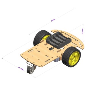 2WD Robotics Wooden Chassis With Motors & Wheels Robotics Bangladesh