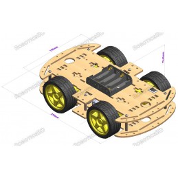 4WD Robotics Wooden Chassis With Motors & Wheels Robotics Bangladesh