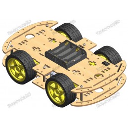 4WD Robotics Wooden Chassis With Motors & Wheels Robotics Bangladesh