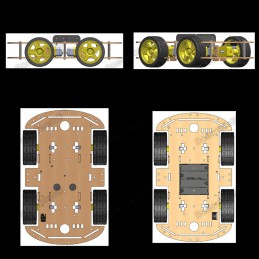 4WD Robotics Wooden Chassis With Motors & Wheels Robotics Bangladesh