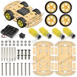 4WD Robotics Wooden Chassis With Motors & Wheels Robotics Bangladesh