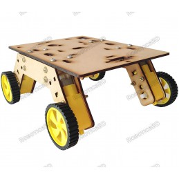 4WD Robotics Rover DIY Wooden Chassis With Motors & Wheels Robotics Bangladesh