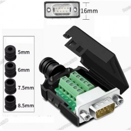 DE-9 (DB-9) Male Socket Connector to Terminal Block Breakout Robotics Bangladesh