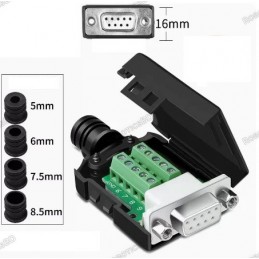 DE-9 (DB-9) Female Socket Connector to Terminal Block Breakout Robotics Bangladesh