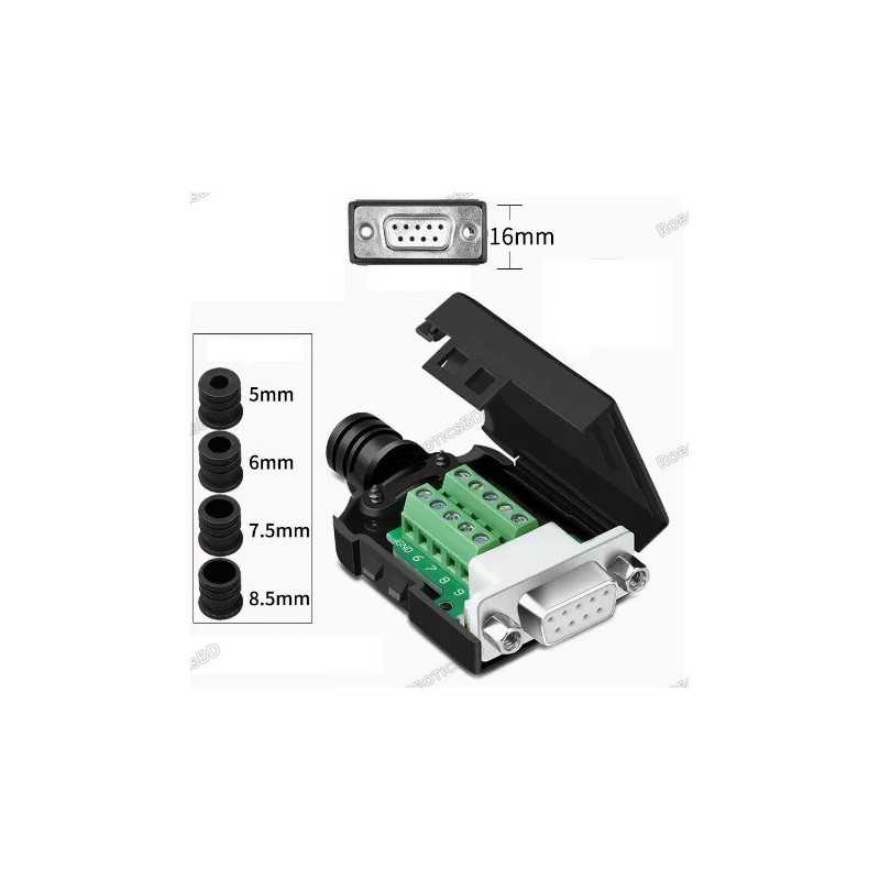 DE-9 (DB-9) Female Socket Connector to Terminal Block Breakout Robotics Bangladesh DE-9 (DB-9) Female Socket Connector to Terminal Block Breakout Robotics Bangladesh