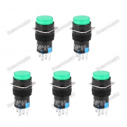 AL6 Push button Switch 5-Pin - Green LED Robotics Bangladesh