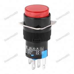 AL6 Push button Switch 5-Pin - RED LED Robotics Bangladesh