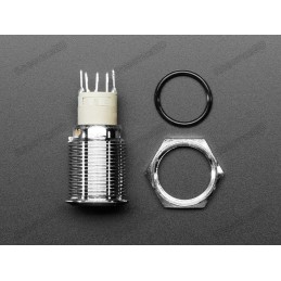 Metal Self-Locking Switch with Red LED Ring - 16mm Latching Robotics Bangladesh
