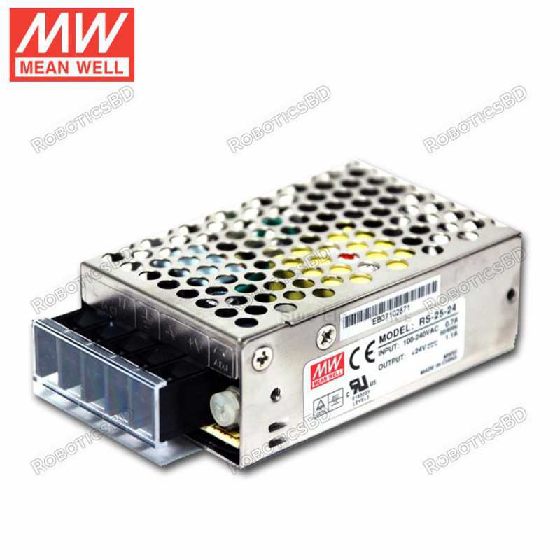 RS-25-24 Mean Well 25W 24V 1.1A Switching SMPS Power Supply Robotics Bangladesh RS-25-24 Mean Well 25W 24V 1.1A Switching SMPS Power Supply Robotics Bangladesh