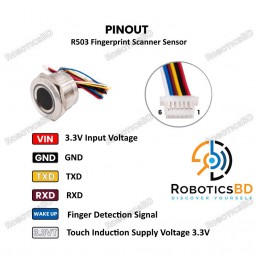 R503 Waterproof Capacitive Fingerprint Module Sensor Scanner Robotics Bangladesh