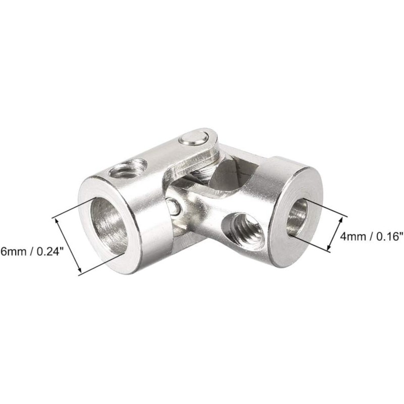 Universal 4mm - 6mm Rotatable Steering Shaft Coupler Robotics Bangladesh