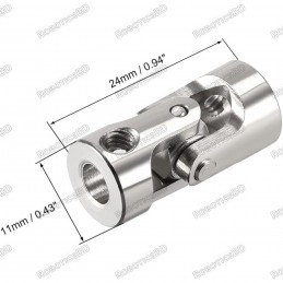 Universal 5mm - 6mm Rotatable Steering Shaft Coupler Robotics Bangladesh