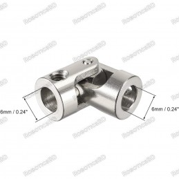 Universal 6mm - 6mm Rotatable Steering Shaft Coupler Robotics Bangladesh