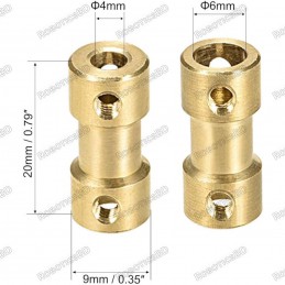 4mm to 6mm Bore Rigid Copper Shaft Coupler Robotics Bangladesh