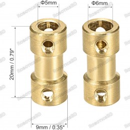 5mm to 6mm Bore Rigid Copper Shaft Coupler Robotics Bangladesh
