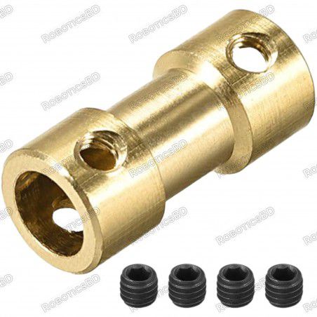 6mm to 6mm Bore Rigid Copper Shaft Coupler Robotics Bangladesh
