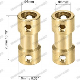 6mm to 6mm Bore Rigid Copper Shaft Coupler Robotics Bangladesh