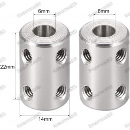 6mm to 6mm Bore Rigid SS Shaft Coupler Robotics Bangladesh
