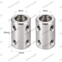 8mm to 8mm Bore Rigid SS Shaft Coupler Robotics Bangladesh