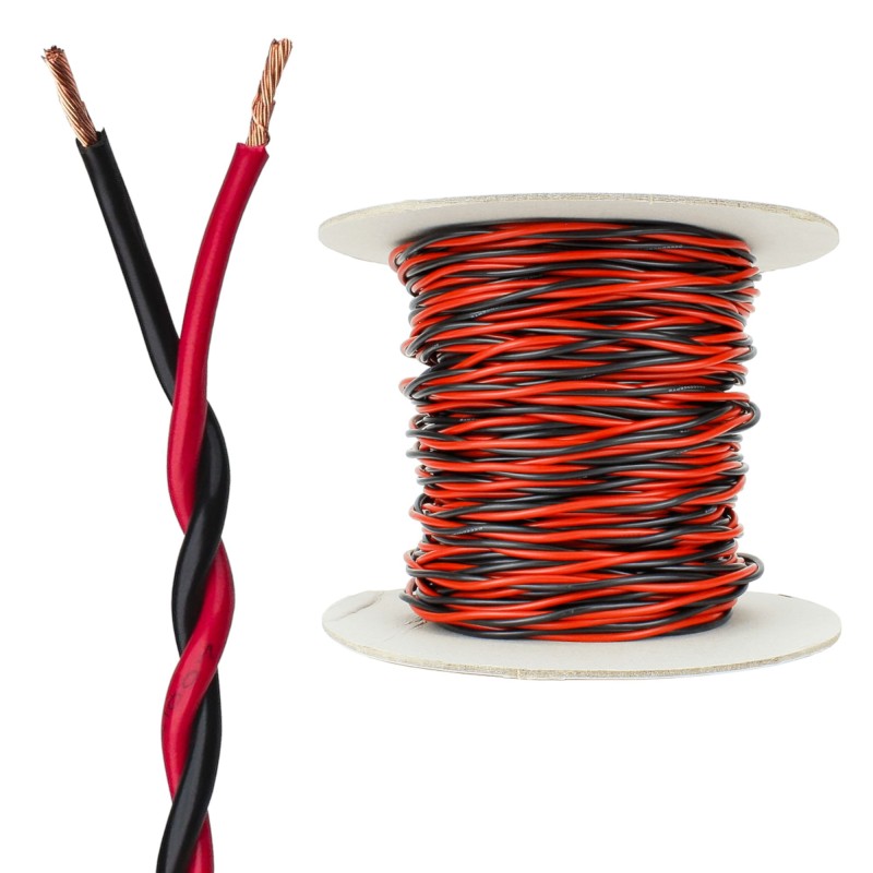 1 Meter Twisted Electrical Flexible Wire - Red Black Robotics Bangladesh