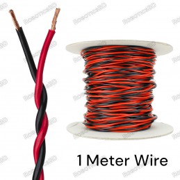 1 Meter Twisted Electrical Flexible Wire - Red Black Robotics Bangladesh